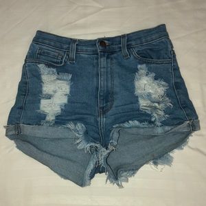 Fashion Nova Distressed Denim Shorts